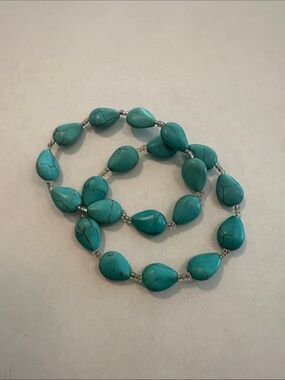 Turquoise Teardrop Bead Bracelets - Women Jewelry Stretch
